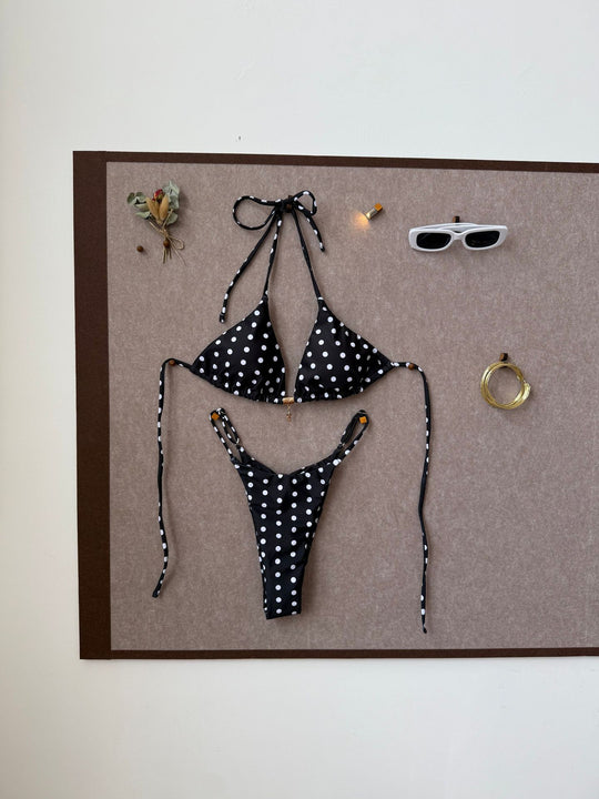 Damen Triangel-Bikini mit verspieltem Punkte-Design EB
