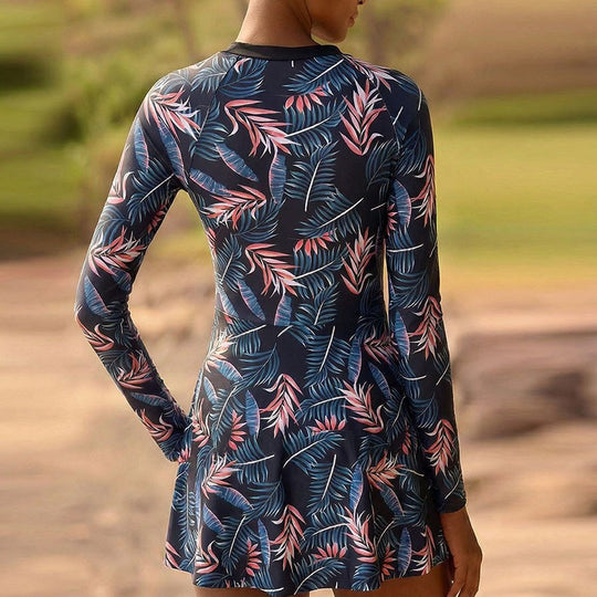 Damen Sportlicher Schwimmanzug mit modischem Blumenmuster EB