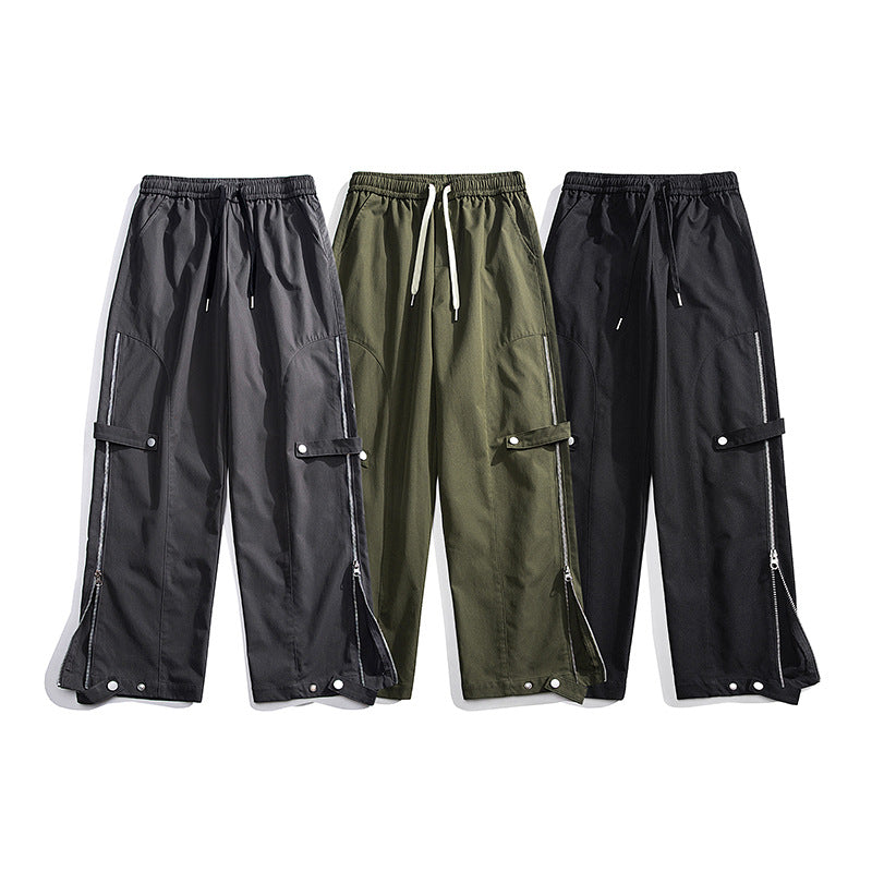Damen moderne Cargo-Hose mit Reißverschluss und praktischen Taschen EB