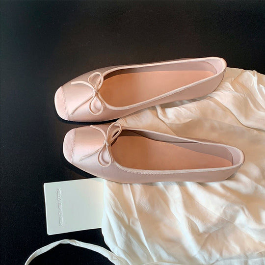 Damen elegante Ballerinas mit zartem Schleifen-Detail EB