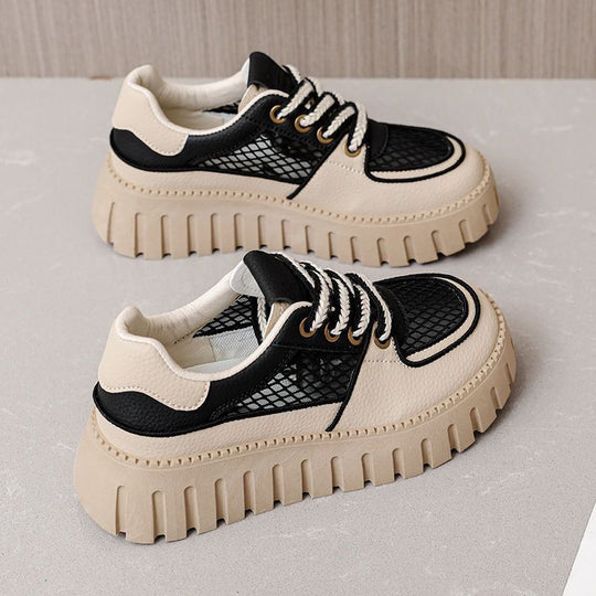 Damen Sportliche Sneaker mit luftigen Netzdetails und dicker Sohle EB
