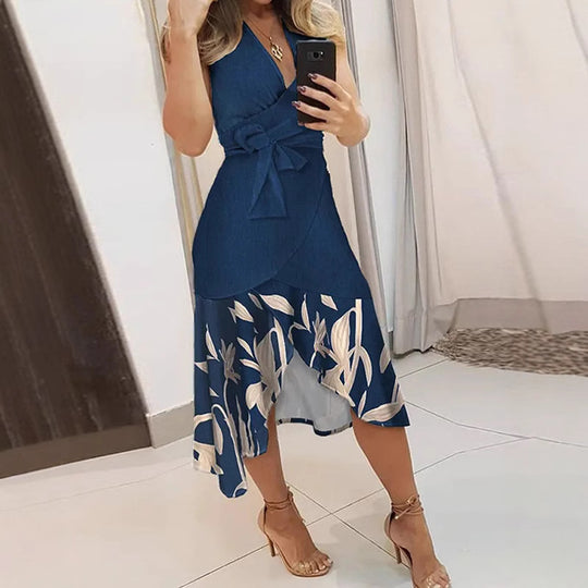 Damen Wickelkleid mit floralem Saum EB
