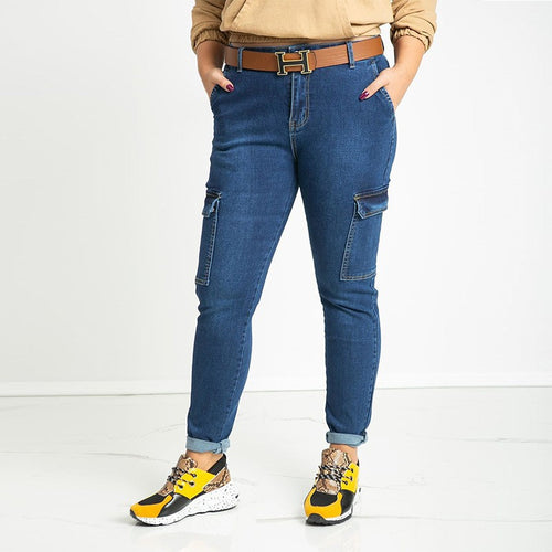 Damen Cargo-Jeans mit praktischen Taschen und modischem Schnitt EB