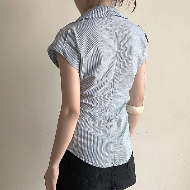 Damen elegante Bluse mit modernen Streifen EB