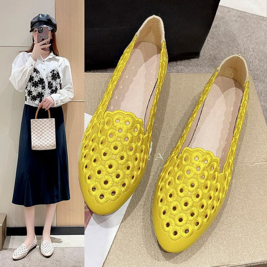 Damen Elegante Slipper mit atmungsaktiver Lochmuster-Oberfläche EB
