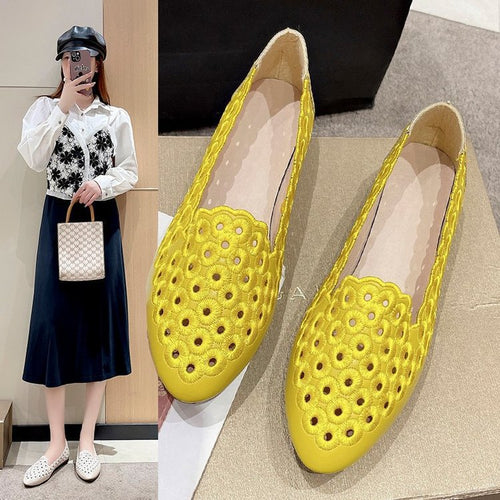 Damen Elegante Slipper mit atmungsaktiver Lochmuster-Oberfläche EB