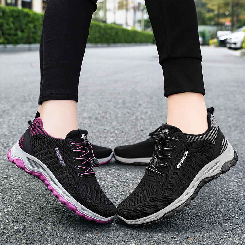 Damen Sportliche Mesh-Laufschuhe mit elastischem Schnürsystem EB