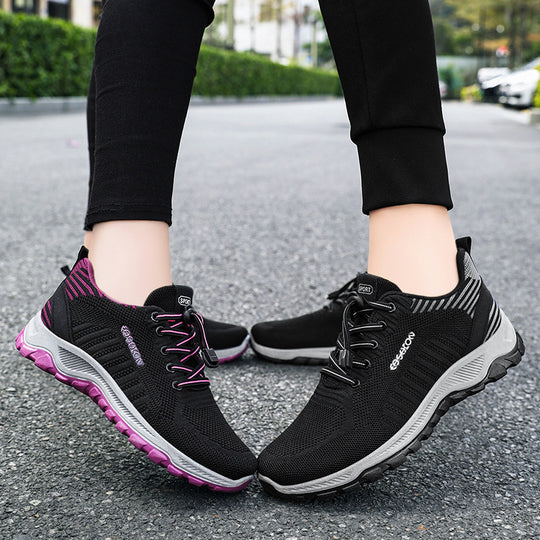 Damen Sportliche Mesh-Laufschuhe mit elastischem Schnürsystem EB