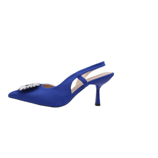 Damen Slingback High Heel Sandalen mit dekorativem Schmuckelement und elegantem Design EB