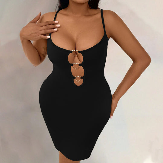 Damen figurbetontes Abendkleid mit Herz-Ausschnitt und verstellbaren Trägern EB