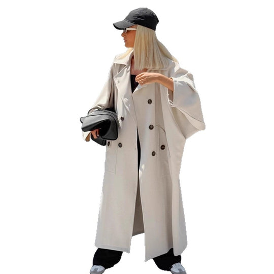 Damen Oversized Trenchcoat mit kreativem Schnitt und einzigartigen Details EB