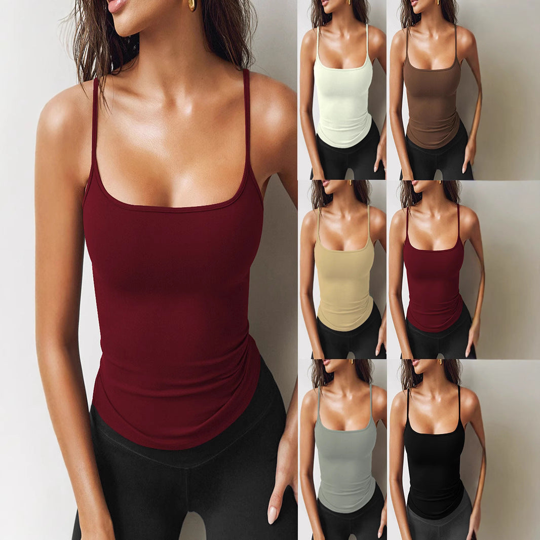 Damen Verstellbare Träger Rüschencamisole EB