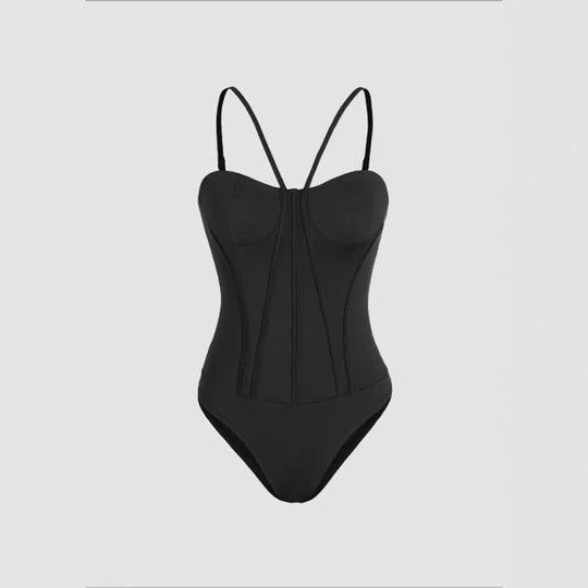 Damen Stilvolles Badeanzug mit figurformendem Schnitt EB