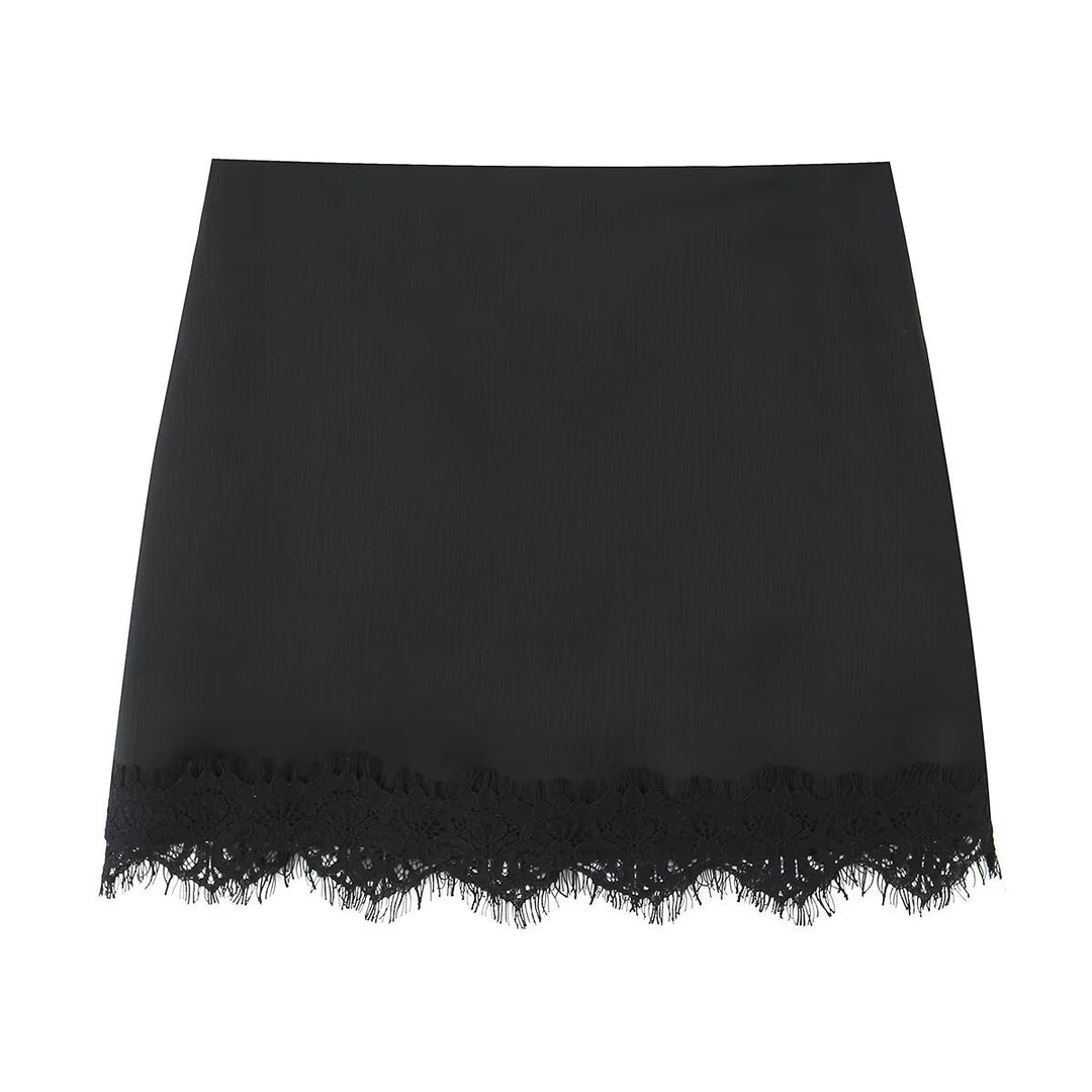 Damenrock mit elegantem Spitzenabschluss und figurbetontem Schnitt EB