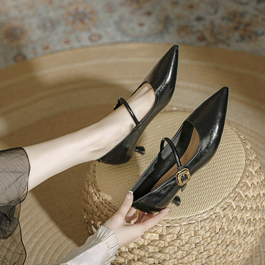 Damen elegante Riemchen-Pumps mit moderner Schnalle EB