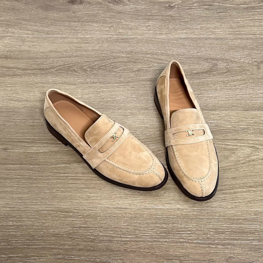 Damen Loafer aus hochwertigem Wildleder mit elegantem Schnallen-Detail EB