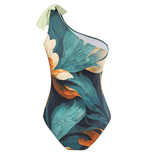EB | Damen Badeanzug-Set mit Elegantem Asymmetrischen Design und Verspieltem Rockdetail