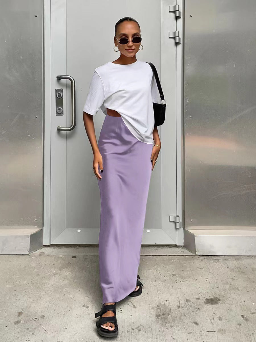 Damen elegantes Maxikleid mit asymmetrischem Schnitt und dekorativem Überwurf EB