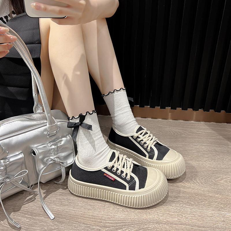 Damen lässige Slip-On Sneakers mit dicker Sohle EB