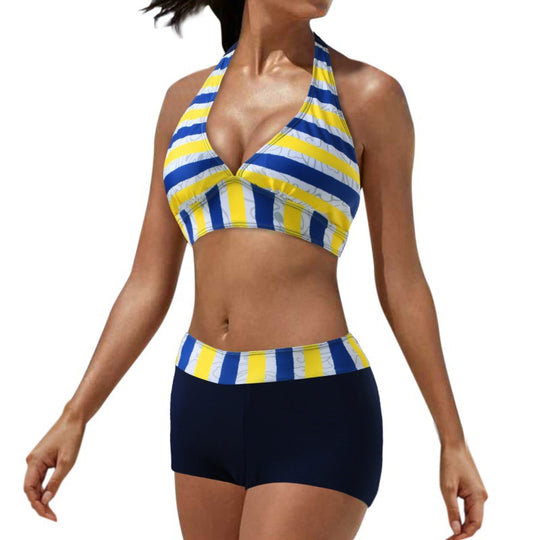 Damen Sportlicher Bikini mit hoch geschnittenem Unterteil EB