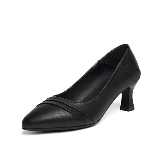 Damen Elegante Pumps mit modischem Rüschendetail und bequemem Blockabsatz EB