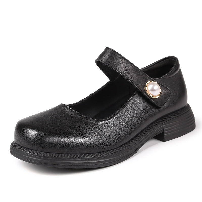Damen Elegante Mary Jane Ballerinas mit modischem Riemen und bequemem Fußbett EB