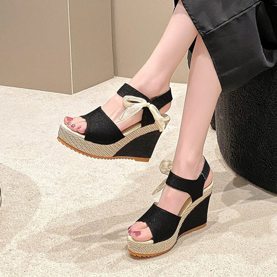 Damen Wedge-Sandalen mit modischem Riemchen und ergonomischer Sohle EB