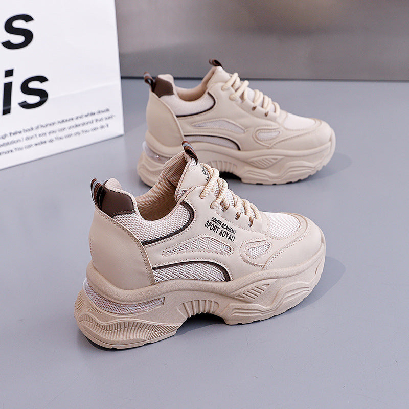 Damen Modische Sneakers mit dicker Plattform und atmungsaktiver Oberseite EB