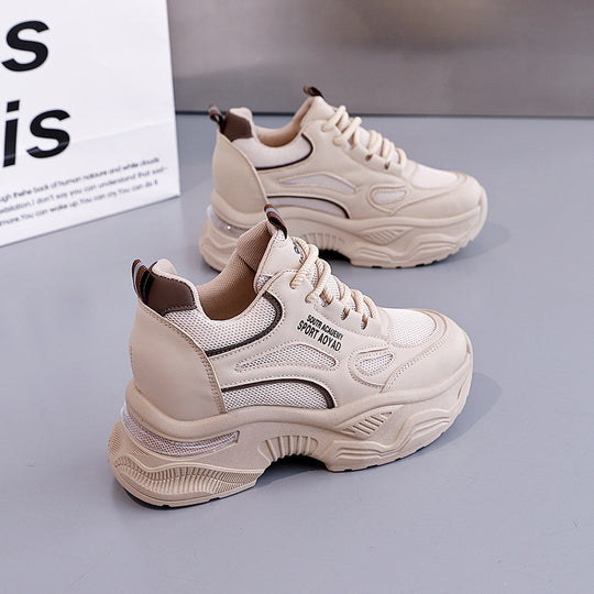 Damen Modische Sneakers mit dicker Plattform und atmungsaktiver Oberseite EB
