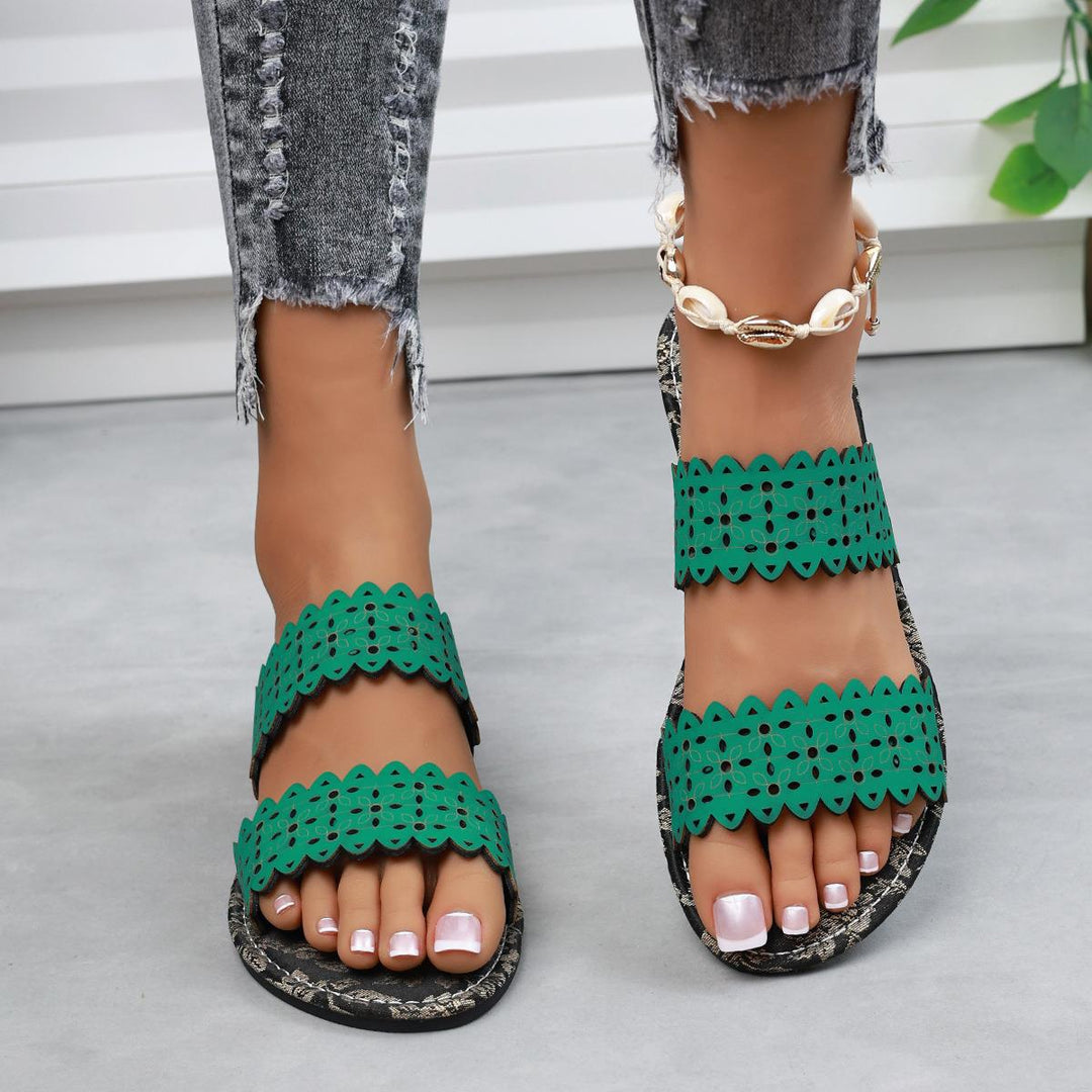 Damen Komfortable Slides mit modischen Cut-Out-Riemen EB