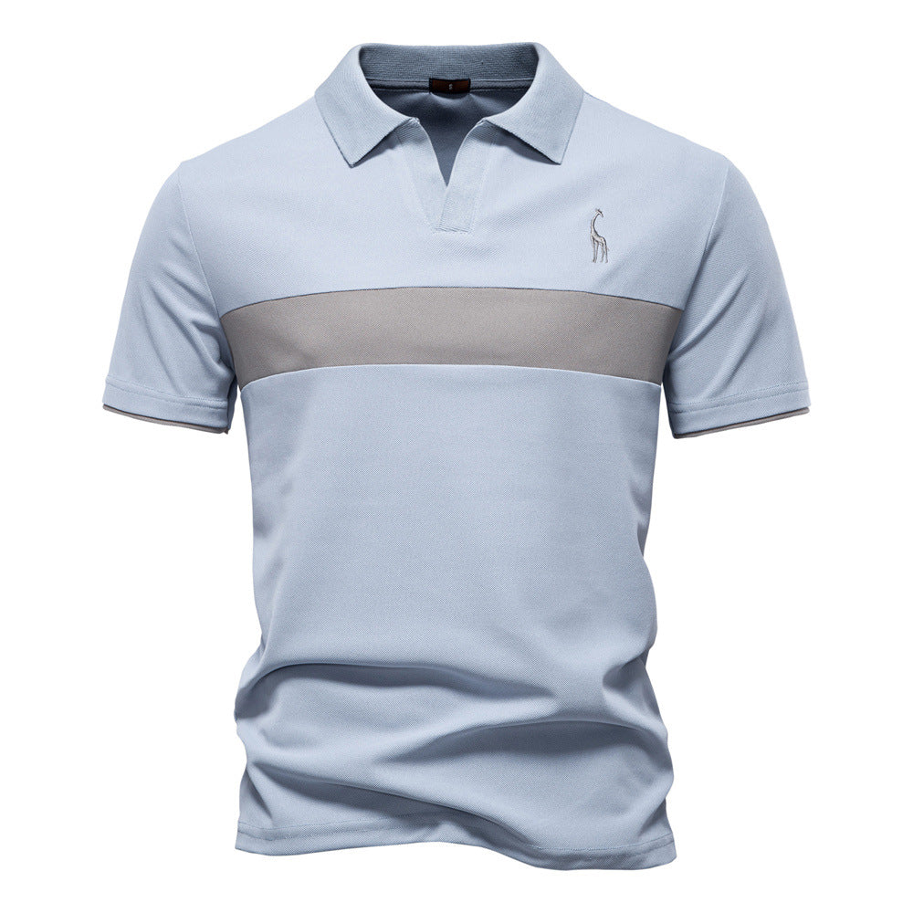 Herren Poloshirt mit modernem Blockdesign und hochwertiger Baumwollmischung EB