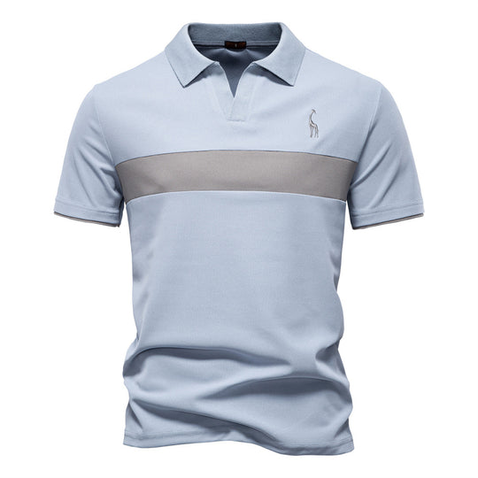 Herren Poloshirt mit modernem Blockdesign und hochwertiger Baumwollmischung EB
