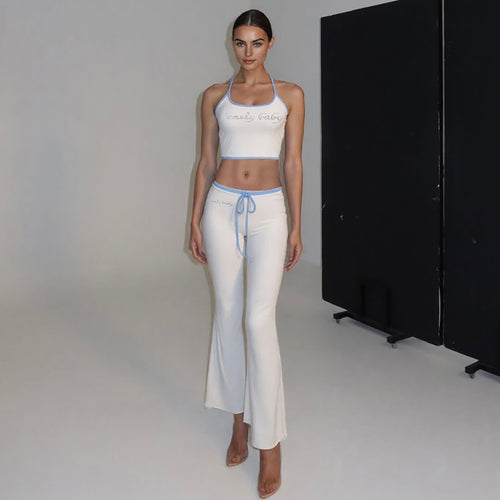 Damen Sportliches Zweiteiler-Set mit bra und weit geschnittener Hose EB