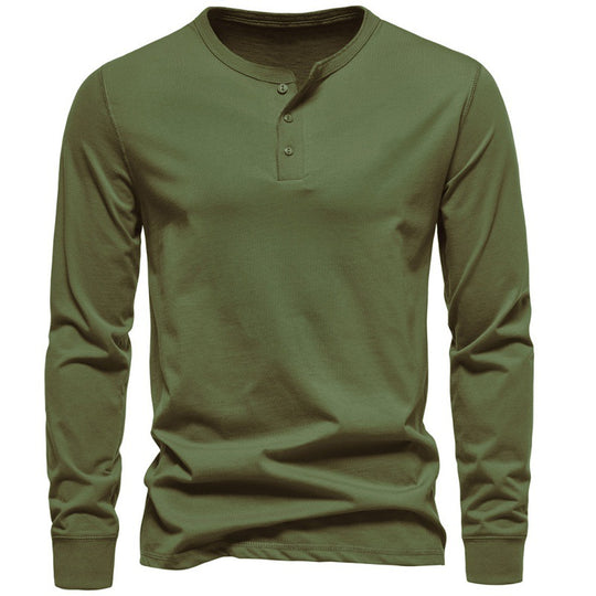 Herren Langarmshirt mit Knopfverschluss und modernem Design EB