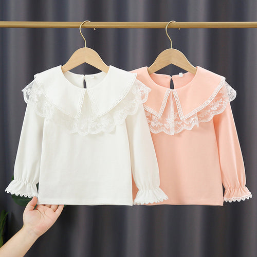 Damen Bluse mit elegantem Spitzenkragen EB