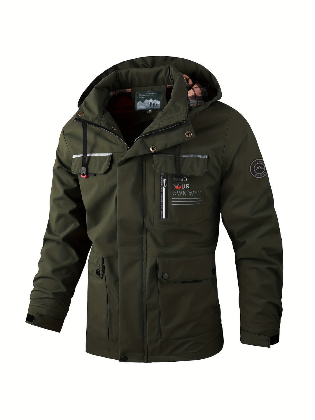 Herren leichter Softshell-Parka mit wasserabweisender Beschichtung, Kapuze und Multifunktions-Taschen EB