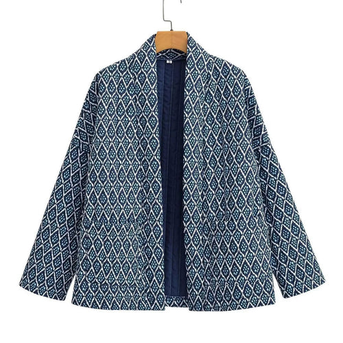 Damen Kimono-Jacke mit elegantem Muster und lockerer Passform EB