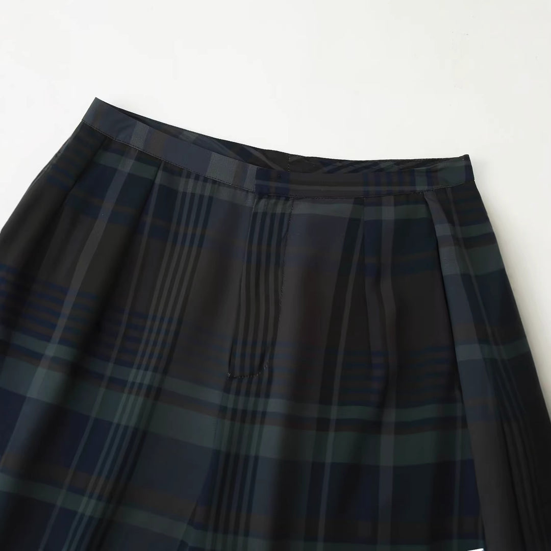 Damen Karottenhose mit modernem Karomuster und entspanntem Schnitt EB