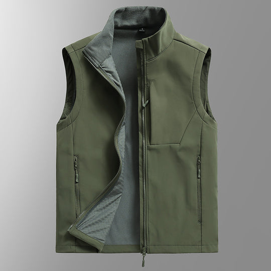 Herren Softshell‑Weste mit Fleecefutter, winddichter Außenlage und Reißverschlusstaschen EB