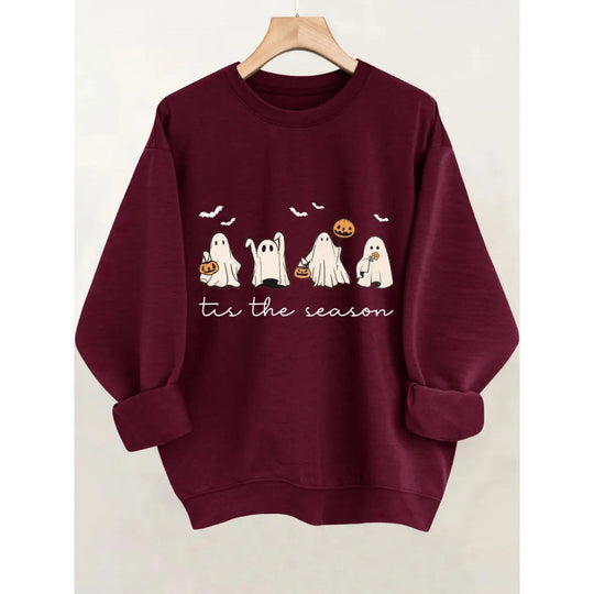 Damen Sweatshirt mit verspielt gruseligem Motiv EB