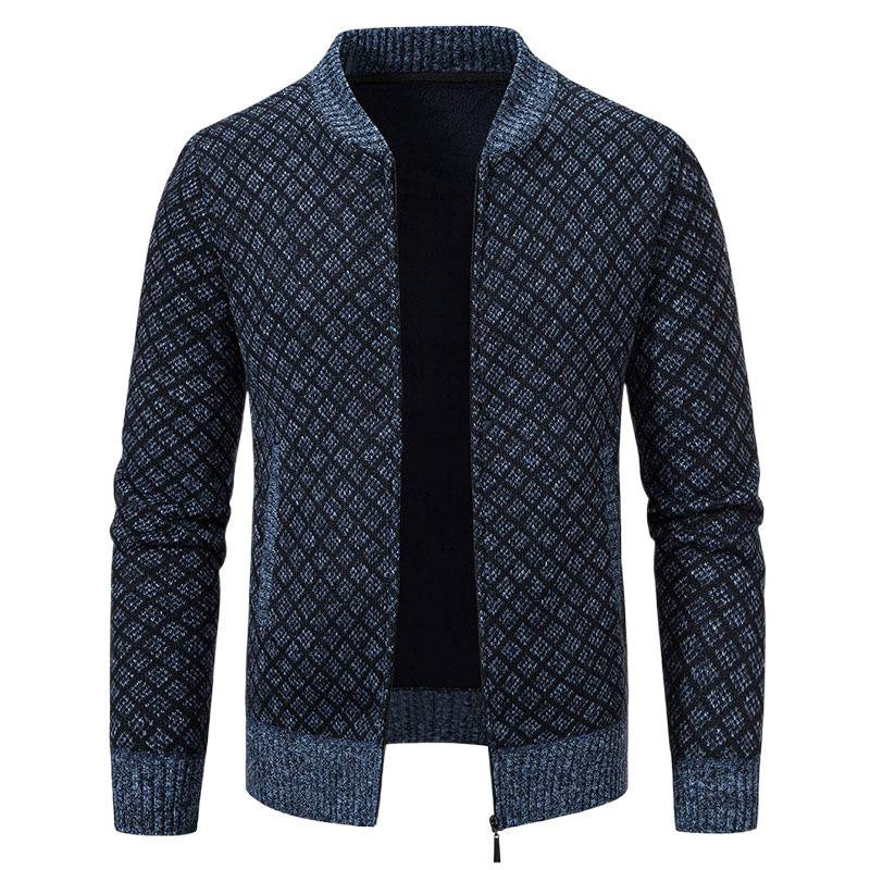 Herren Strickjacke mit modernem Zippverschluss und strukturiertem Design EB