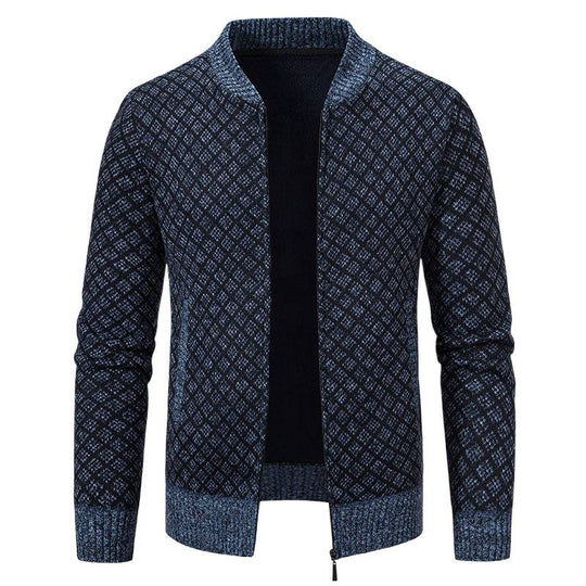 Herren Strickjacke mit modernem Zippverschluss und strukturiertem Design EB