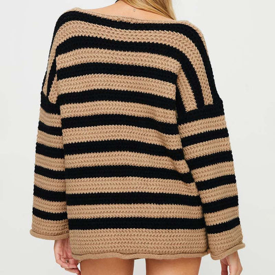 EB | Gestreifter Strickpullover Mit Sanften Farben