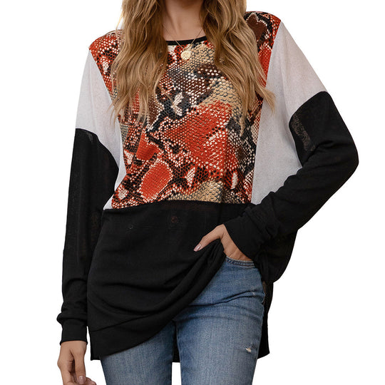 Damen modisches Langarmshirt mit tierischem Motiv und schicken Design EB