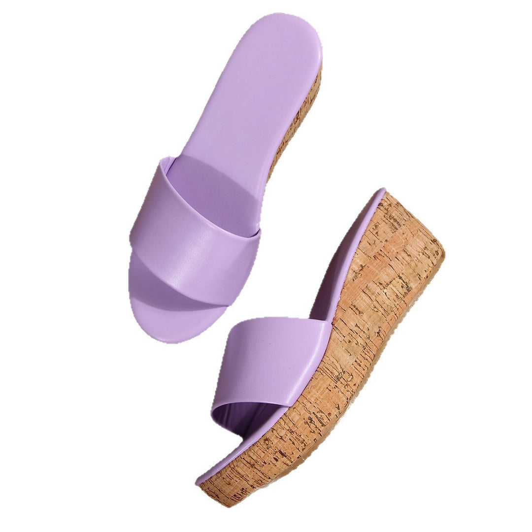 Damen Komfortable Wedge-Pantoletten mit breitem, verstellbarem Riemen EB