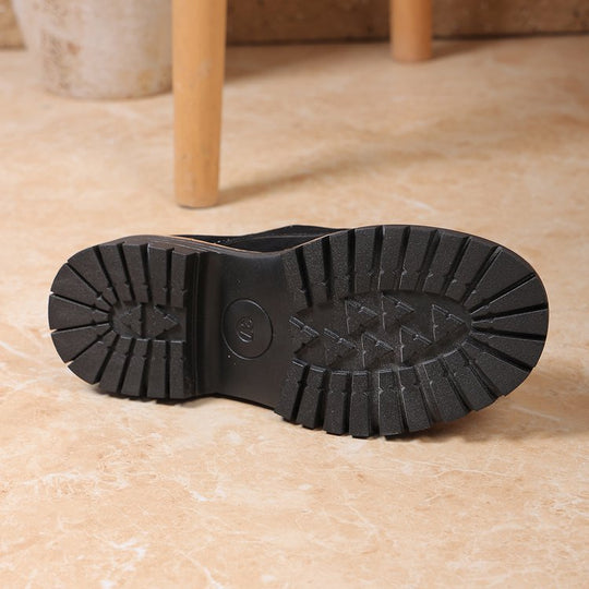 Damen Schnürschuhe mit modischem Riemen und robustem Profil EB