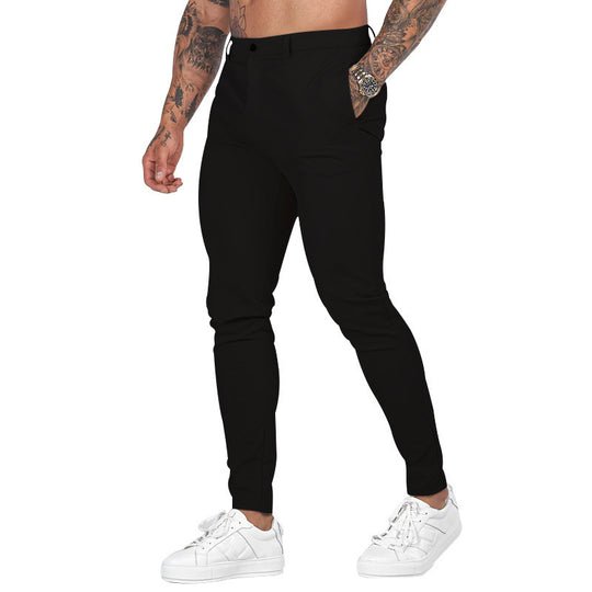 Herren nan Slim-Fit Stretch-Chino mit schmal zulaufendem Bein und dezenten Eingrifftaschen EB