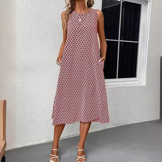 Damen lässiges Midi-Kleid mit asymmetrischem Schnitt und raffinierten Akzenten Heidi-Mode