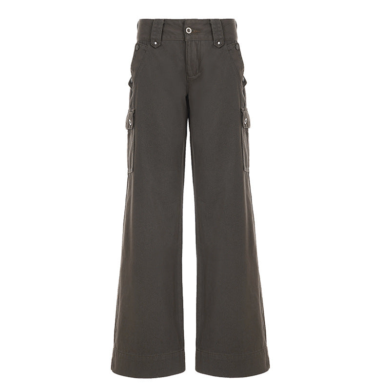 Damen nan Highwaist-Culottehose mit weitem Bein und kontrastierendem Bunddetail EB
