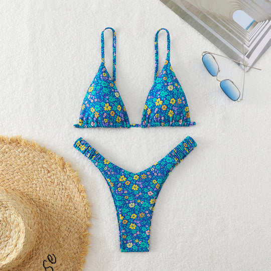 Damen Triangel-Bikini mit floralen Mustern EB